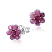 Rhodochrosite Silver Ear Stud STS-3232